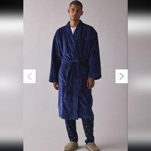 Ralph Lauren Men's Plush Blue Robe One Size
